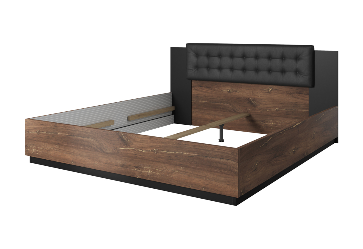Supermobel Manželská postel SIGMA + rošt, 160x200, dub/černá