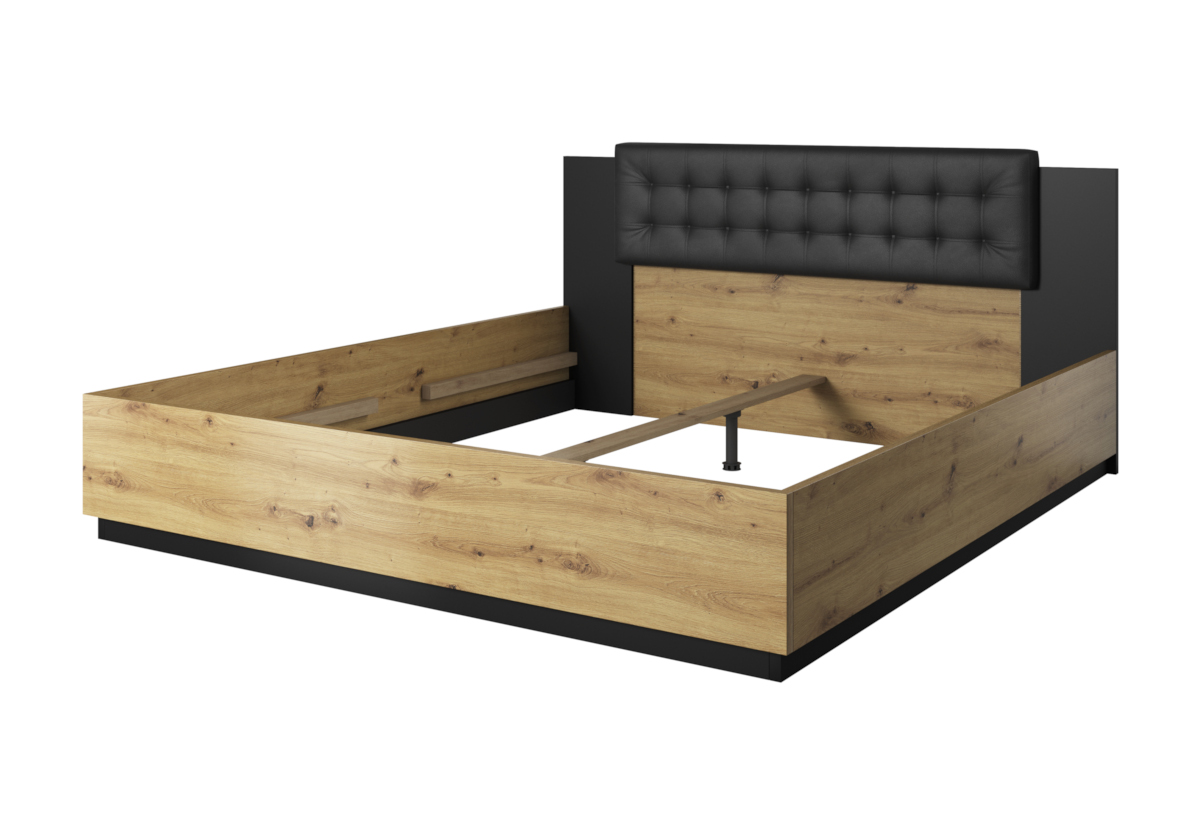 Supermobel Manželská postel SIGMA + rošt, 160x200, artisan/černá