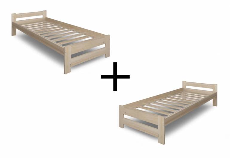 Akční set 1+1 postel z masivu EURO