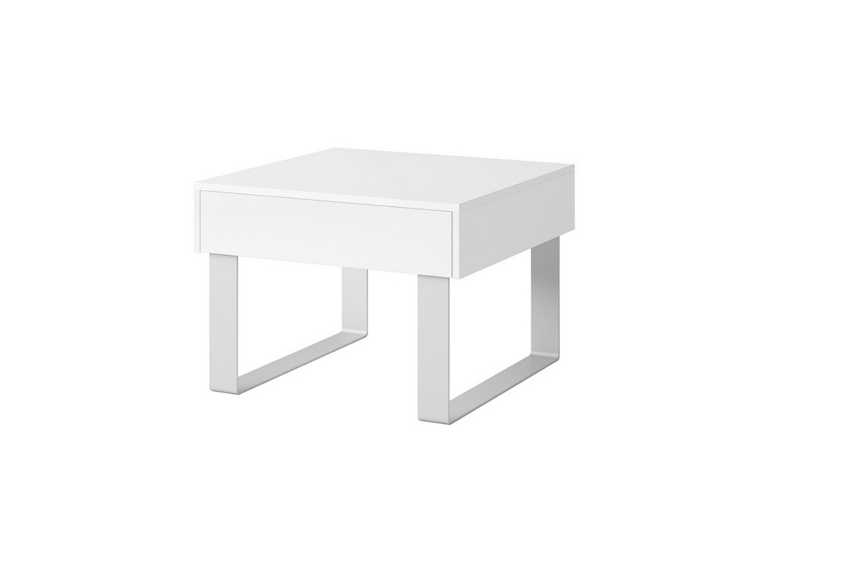 Supermobel Konferenční stolek malý CALABRINI, 63,5x45x63,5, bílá/bílý lesk