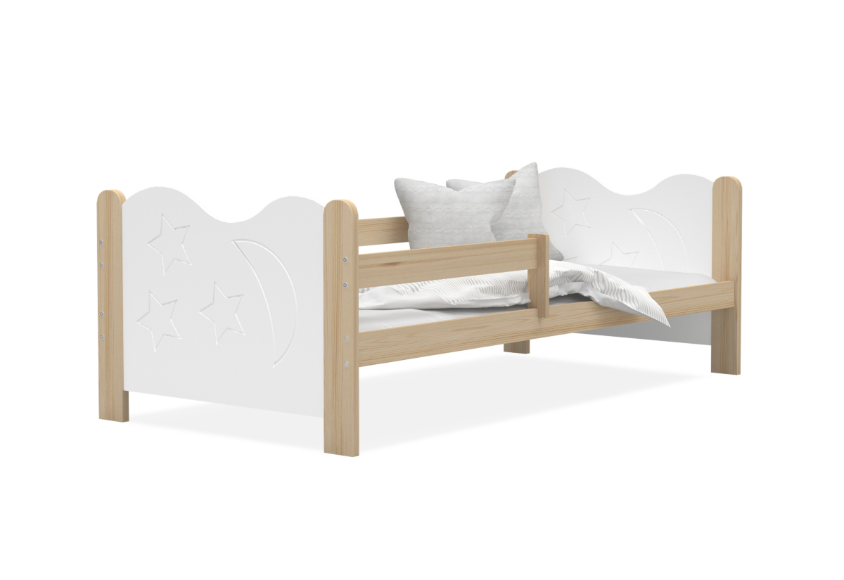 Supermobel Dětská postel MIKOLAJ P1 + matrace + rošt ZDARMA, 160x80, borovice/bílá