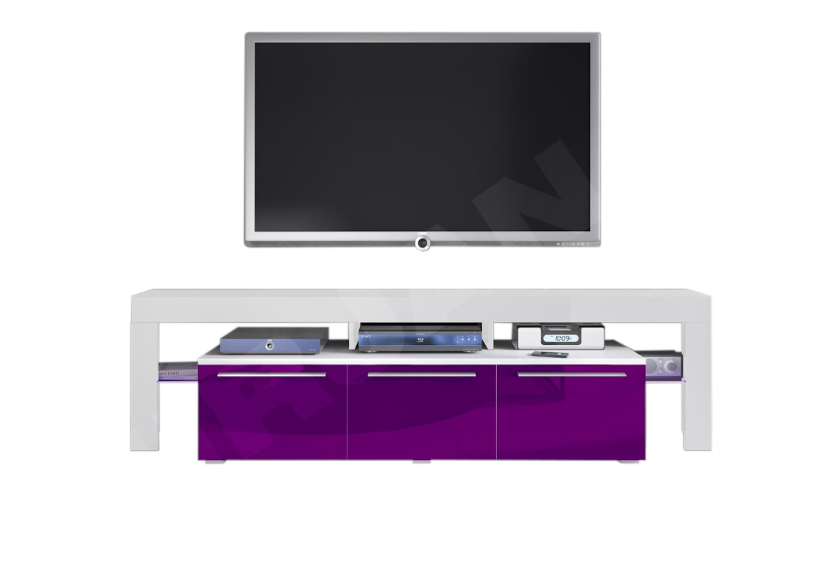 Supermobel TV stolek RTV BETA 150 Plus, bílá/fialová lesk
