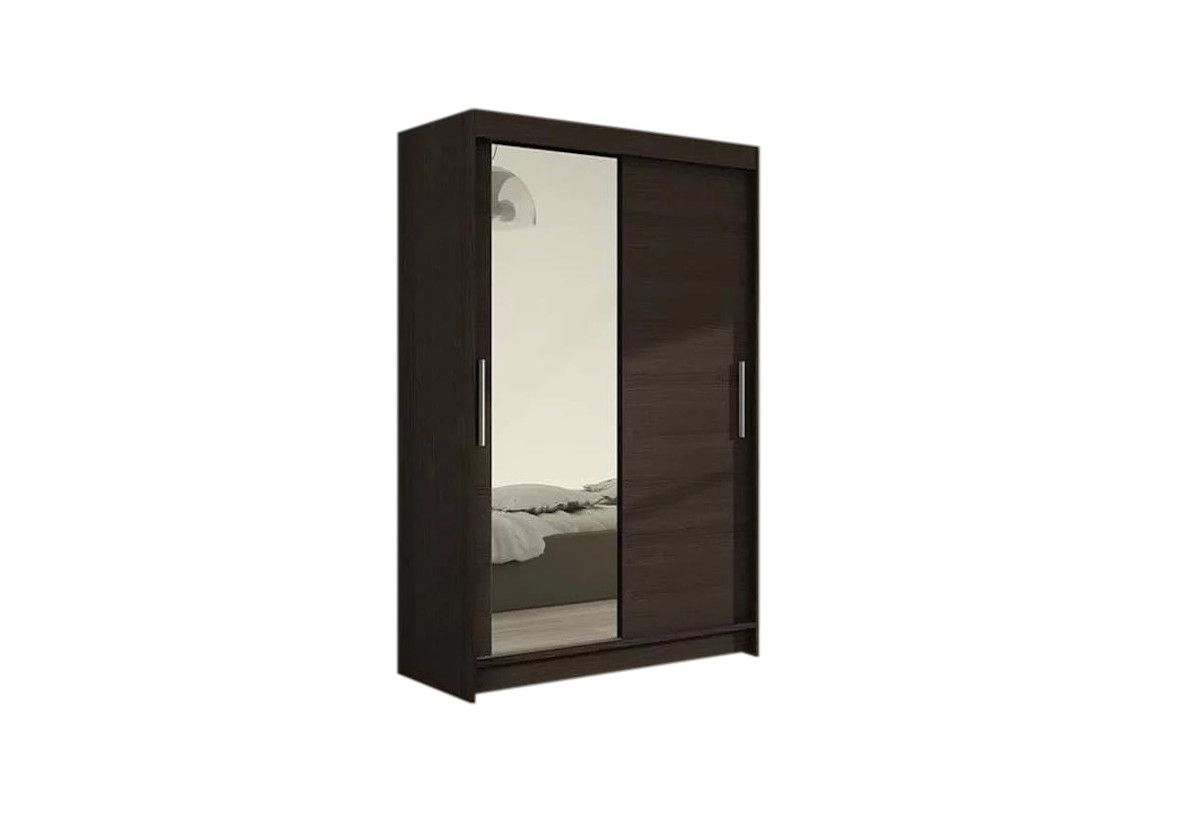 Supermobel Posuvná šatní skříň MIAMI VI se zrcadlem, 120x200x58, čokoládová