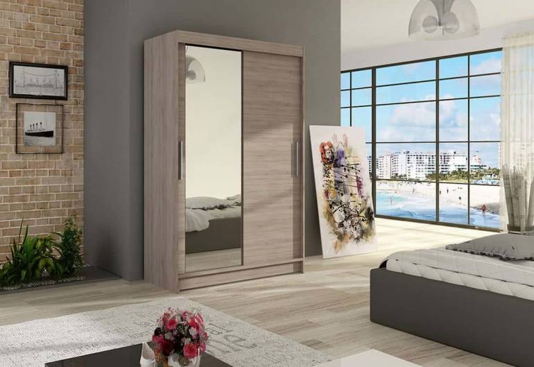Posuvná šatní skříň MIAMI VI se zrcadlem