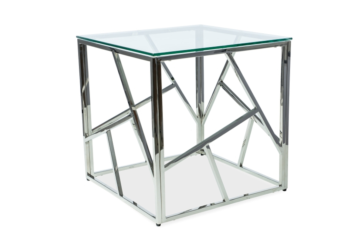 Supermobel Konferenční stolek ESCADA B, 55x55x55, sklo/chrom