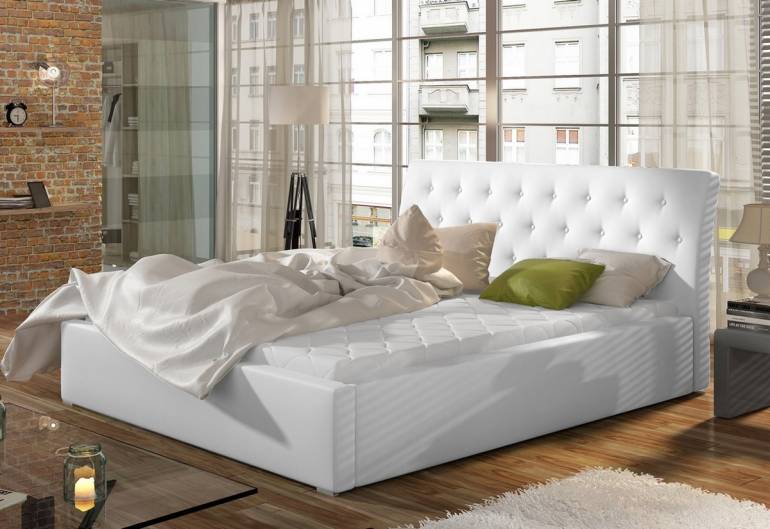 Čalouněná manželská postel MILANO + úložný prostor + rošt