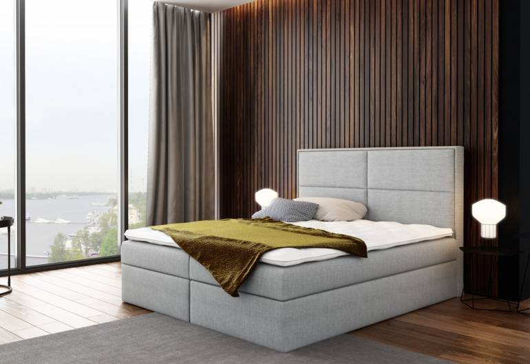 Čalouněná postel GRAND + úložný prostor + topper