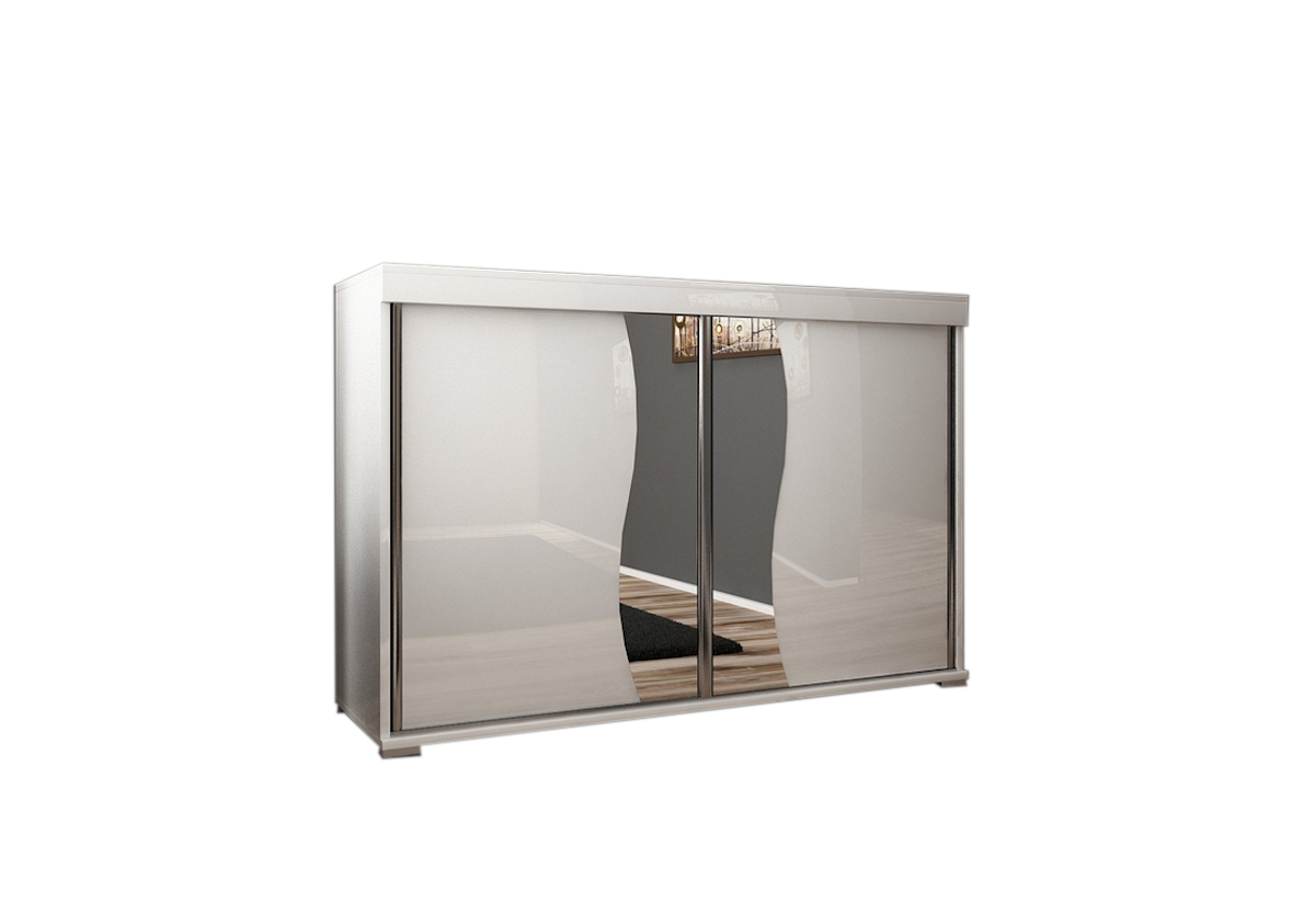 Supermobel Komoda TABLET 2, 140x94x45, bílá/zrcadlo