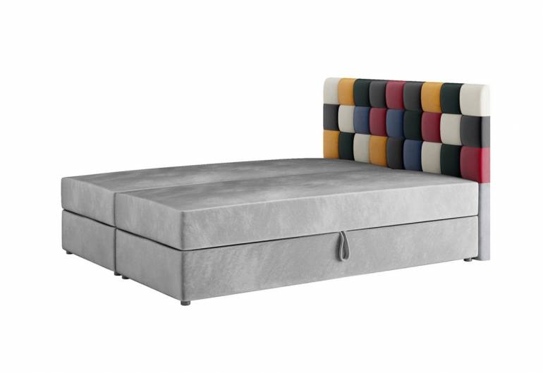Čalouněná postel boxspring LEMON + úložný prostor + matrace + rošt