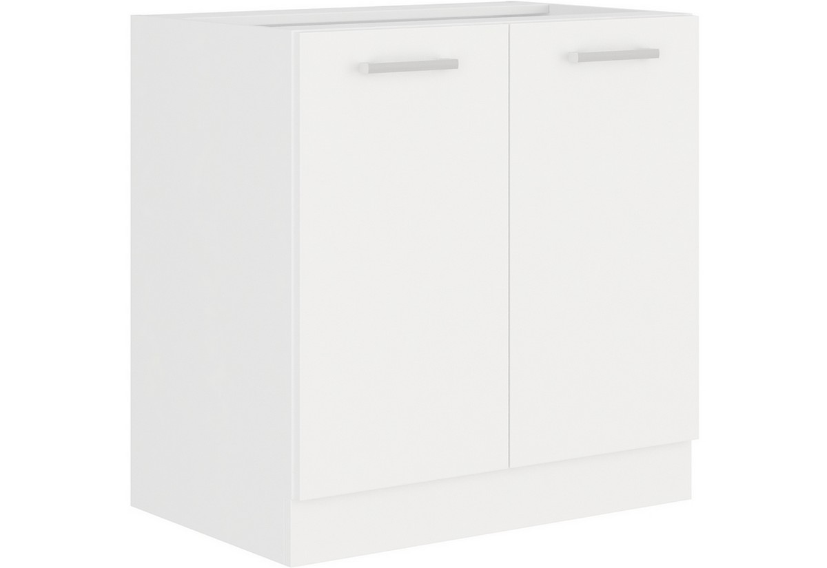 Supermobel Kuchyňská skříňka dolní dvoudveřová s pracovní deskou EKO WHITE 80D 2F, 80x85x60, bílá