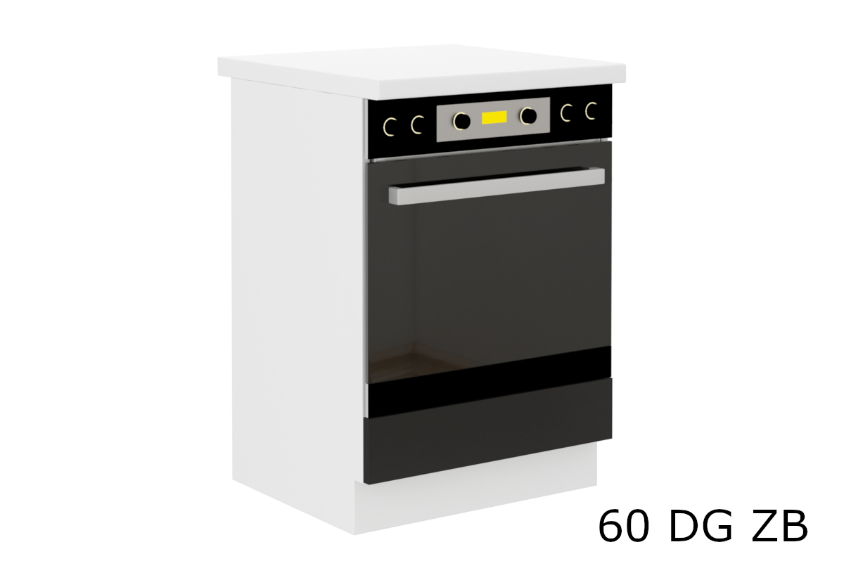 Supermobel Kuchyňská skříňka vestavná s pracovní deskou OMEGA 60 DG ZB, 60x82x60, černá/bílá
