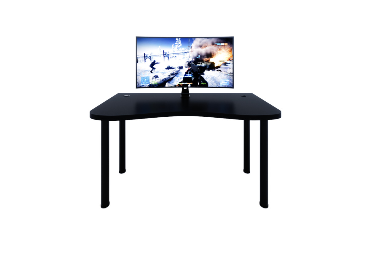 Supermobel Počítačový herní stůl Y1, 135x73-76x65, černá/ černé nohy