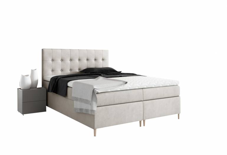 Čalouněná postel boxspring AVANTI + úložný prostor + topper