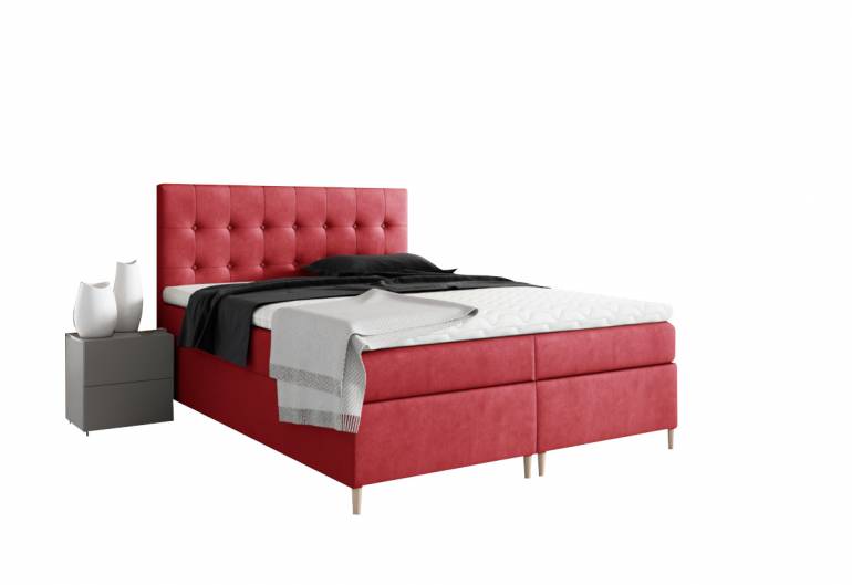 Čalouněná postel boxspring AVANTI + úložný prostor + topper