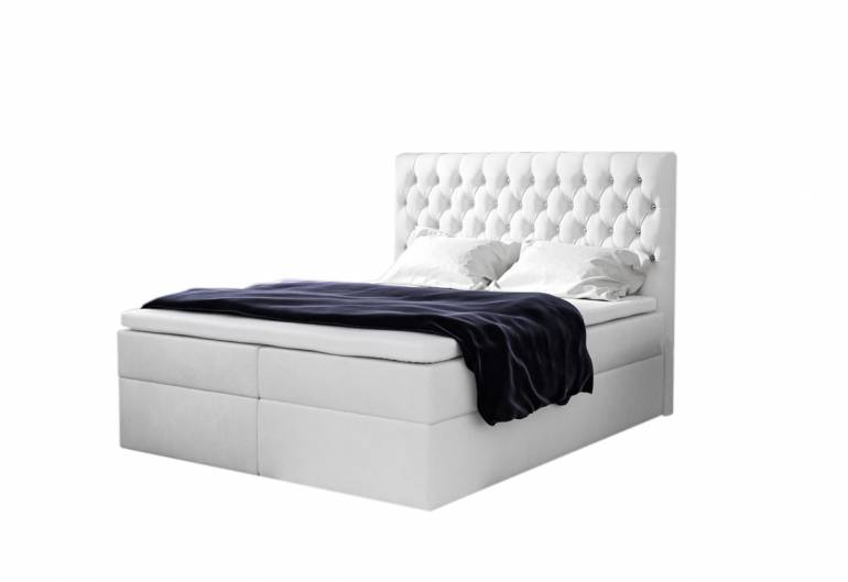 Čalouněná postel boxspring MONET + úložný prostor + topper