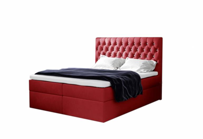 Čalouněná postel boxspring MONET + úložný prostor + vrchní matrace