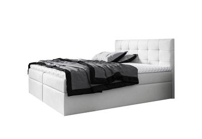 Čalouněná postel boxspring ROCCO + úložný prostor + topper