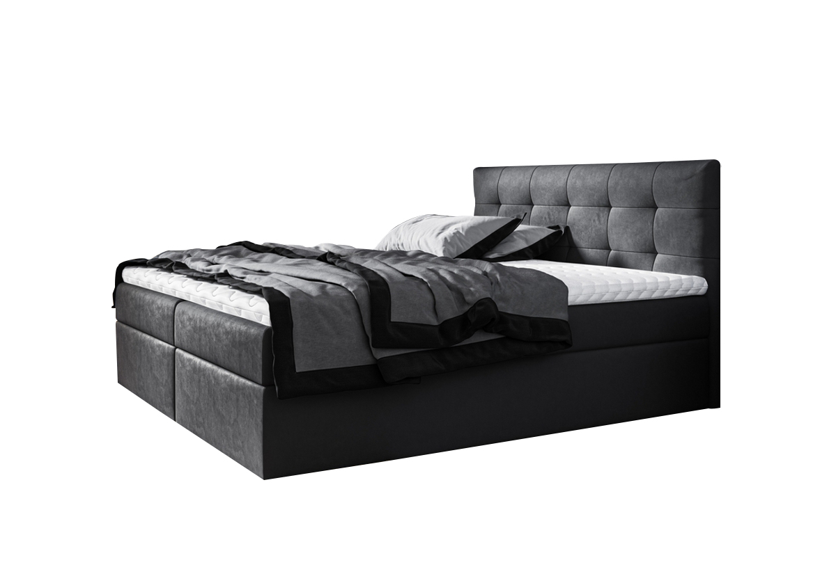 Supermobel Čalouněná postel boxspring ROCCO + topper, 160x200, jasmine 100