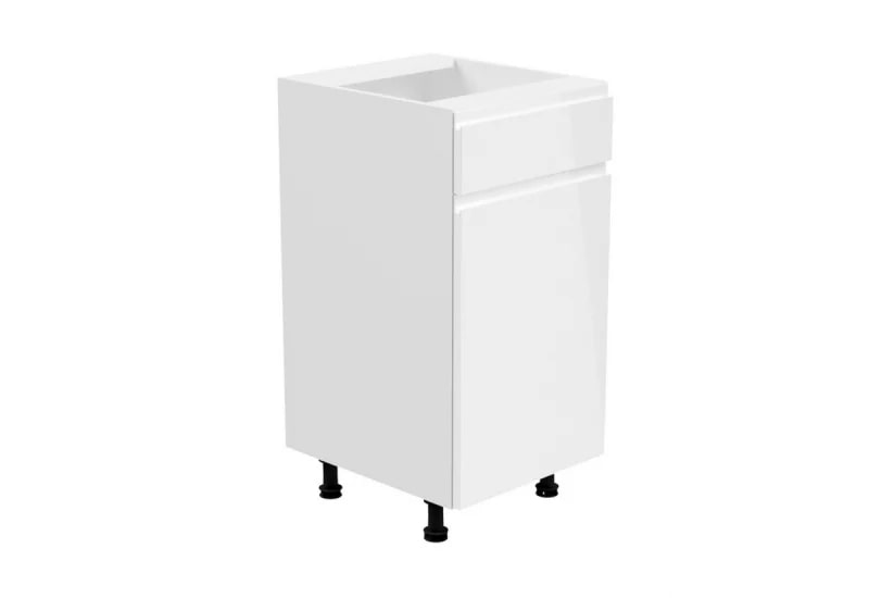 Supermobel Kuchyňská skříňka dolní kombinovaná ASPEN D40S1, 40x82x47, bílá/šedá lesk, pravá