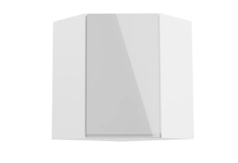 Supermobel Kuchyňská skříňka horní rohová ASPEN G60N, 60x72x60, bílá/šedá lesk, pravá