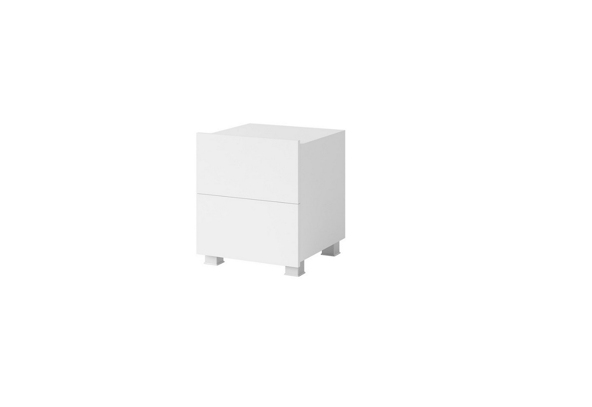 Supermobel Noční stolek CALABRINI, 40x45x40, bílá/bílý lesk