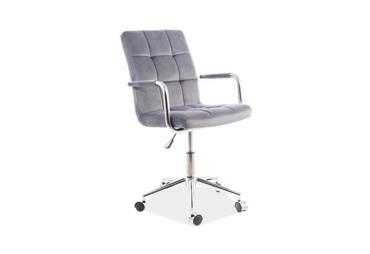 Supermobel Dětská židle Q-022 VELVET, 51x87-97x40, bluvel 14, šedá