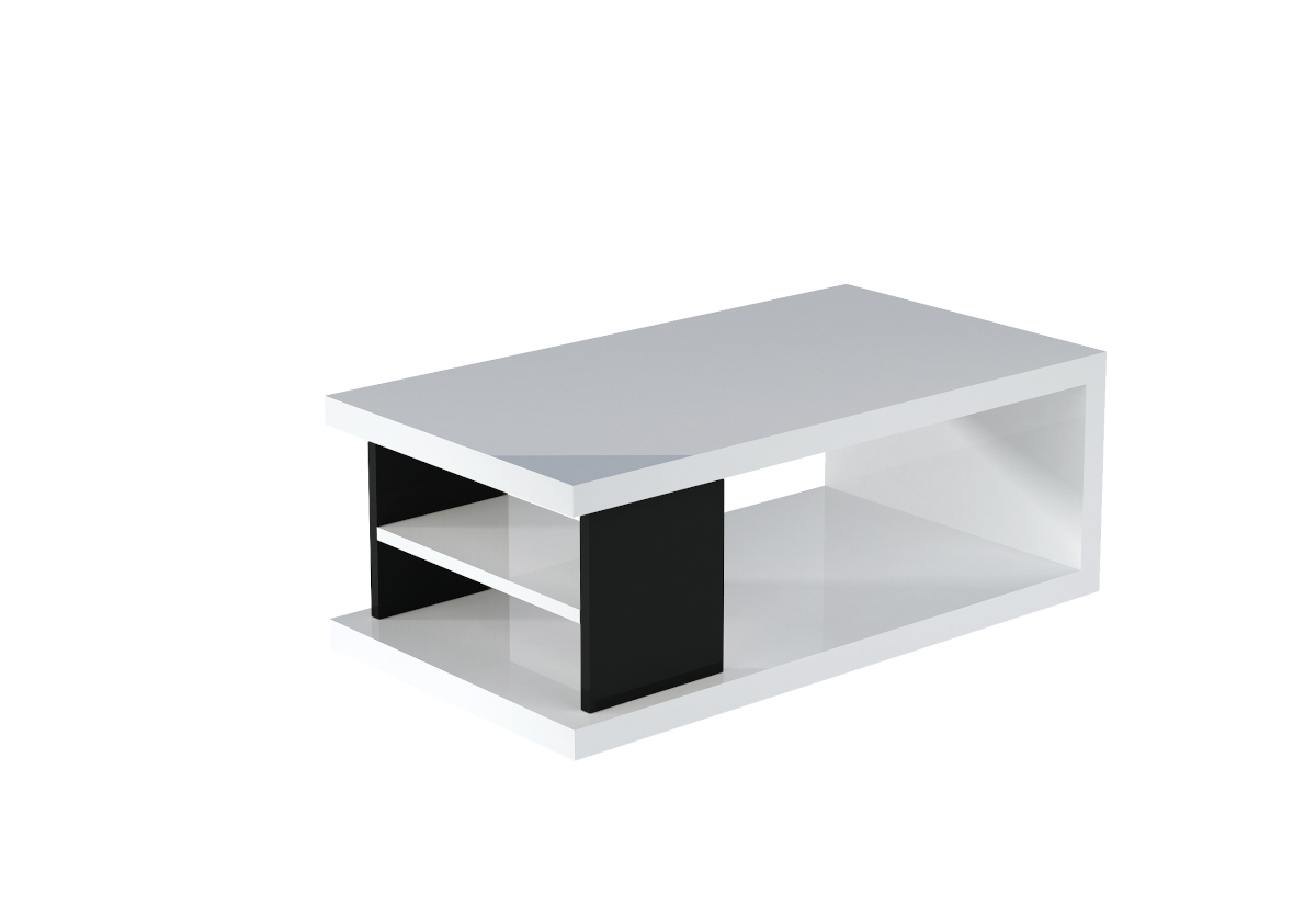 Supermobel Konferenční stolek LUKE, 110x41x60, bílá/černá lesk