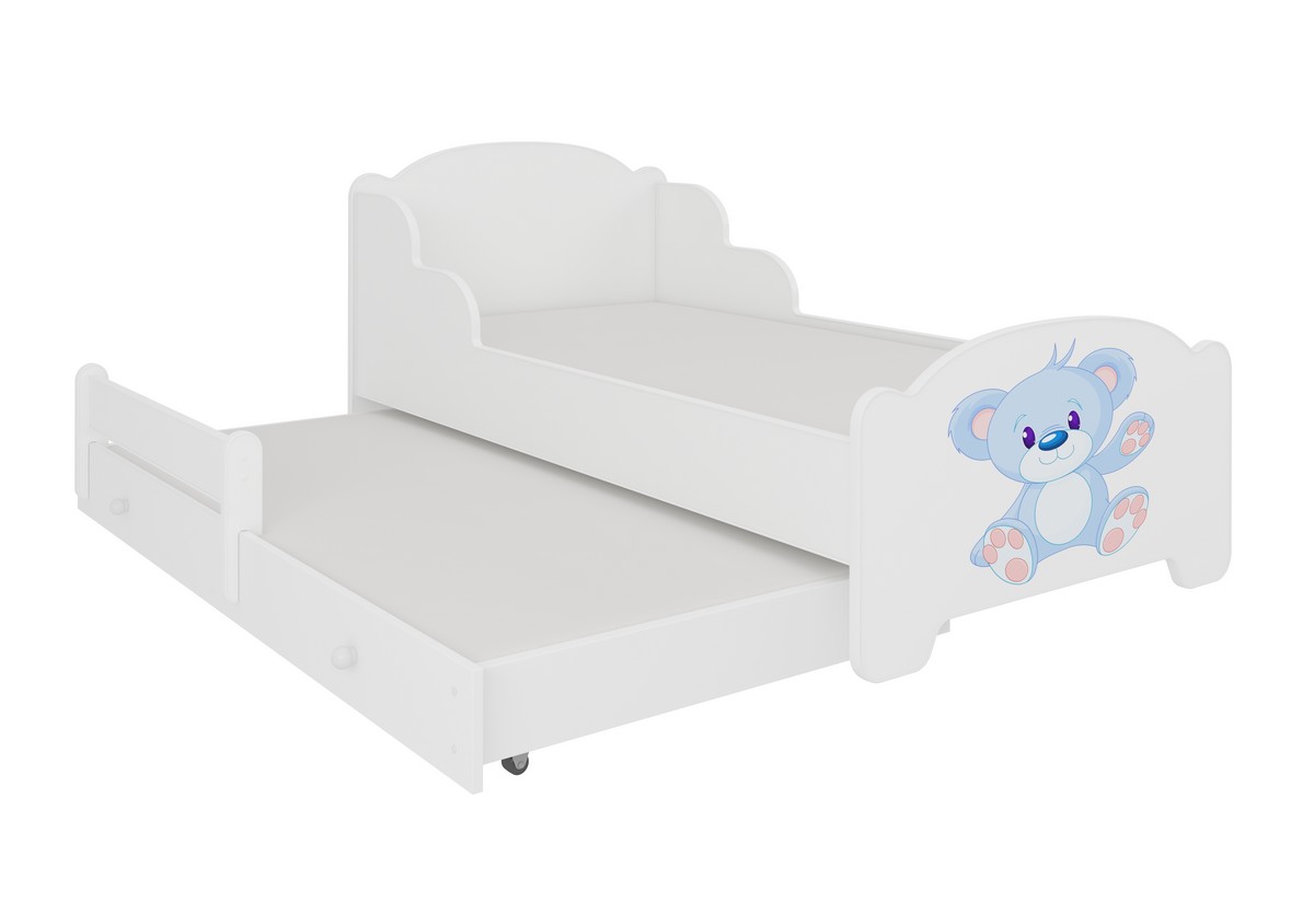 Supermobel Dětská postel AMADIS II, 80x160, vzor a1, modrý medvěd