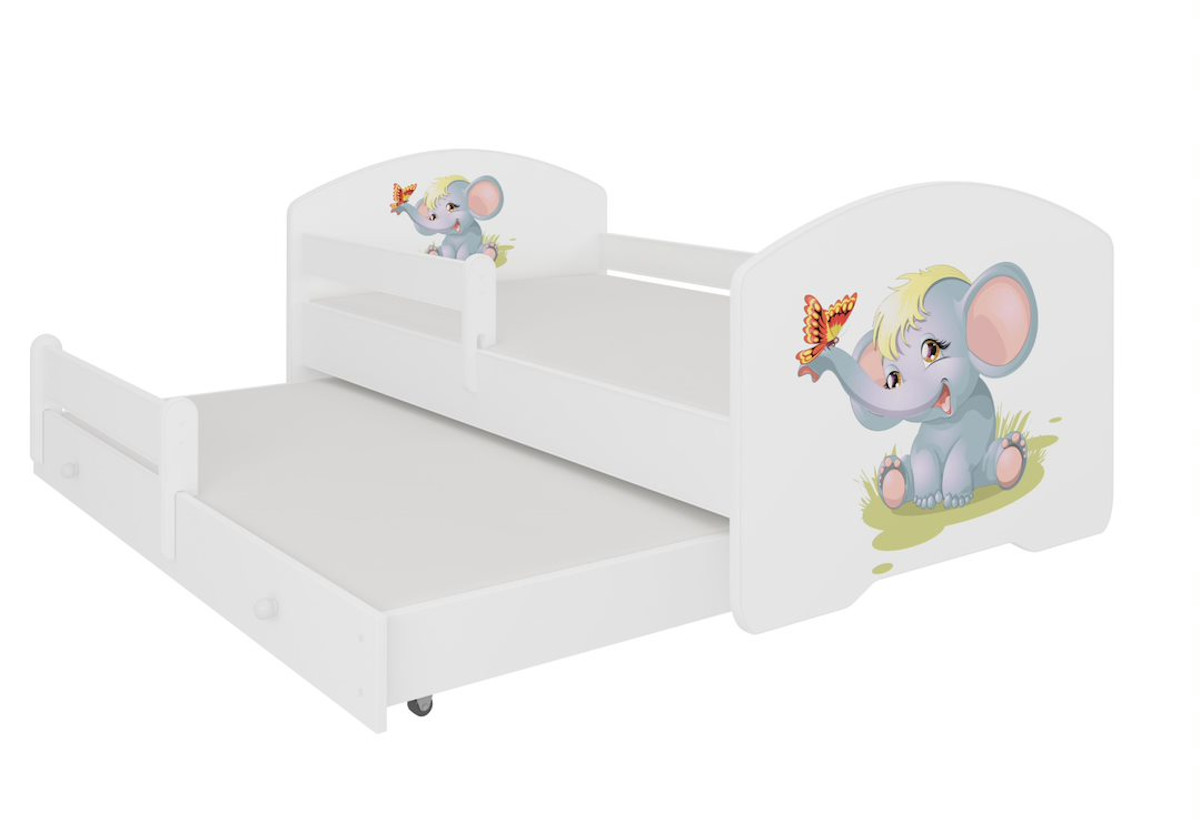 Supermobel Dětská postel CASIMO II se zábranou, 160x80, vzor f2, slon