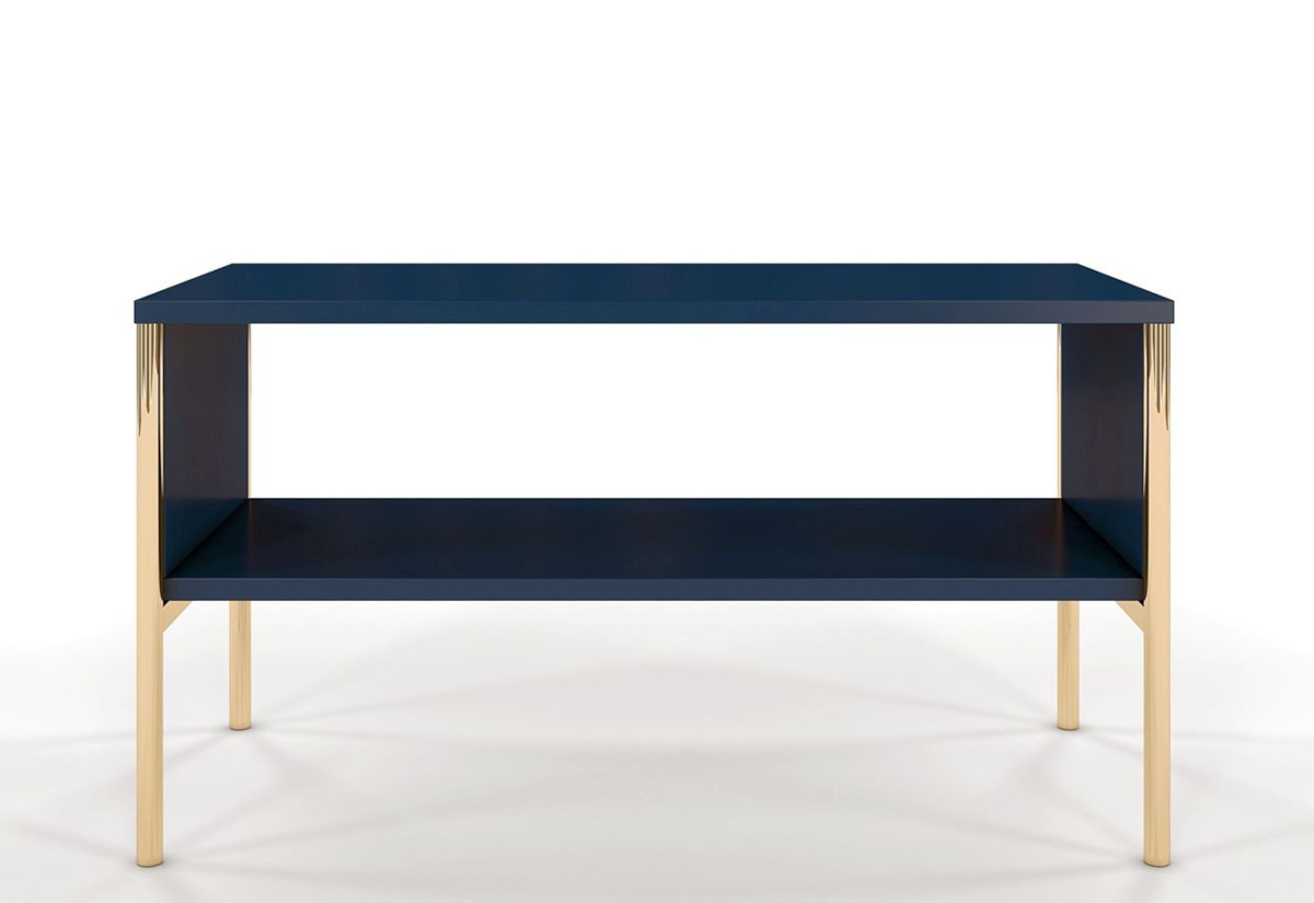 Supermobel Konferenční stolek POLKA, 80x44x37, modrá/zlatá