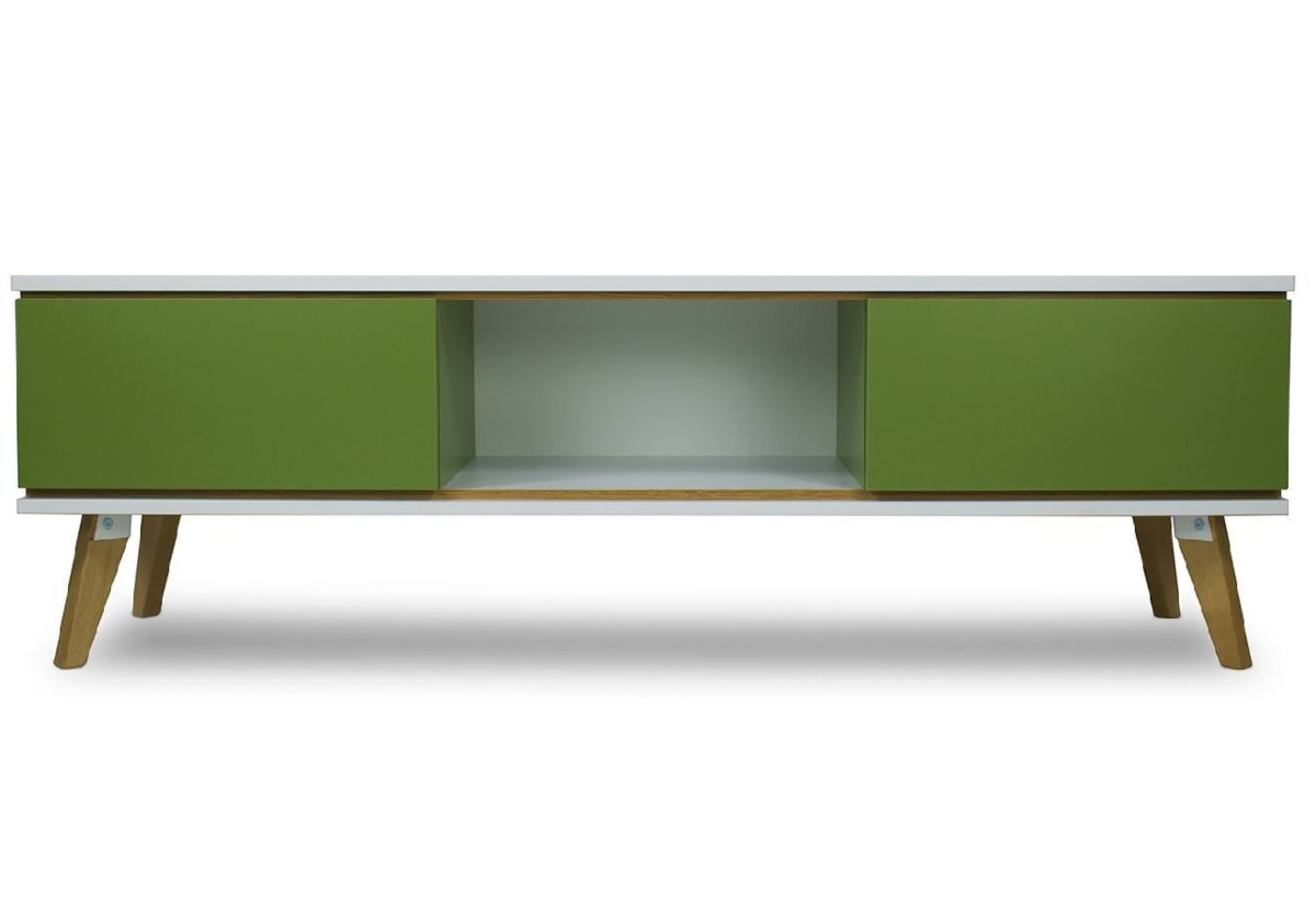Supermobel TV stolek JORGEN, 160x50x45, zelená/bílá