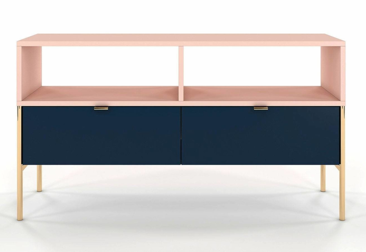 Supermobel TV stolek POLKA, 120x65x37, modrá/růžová
