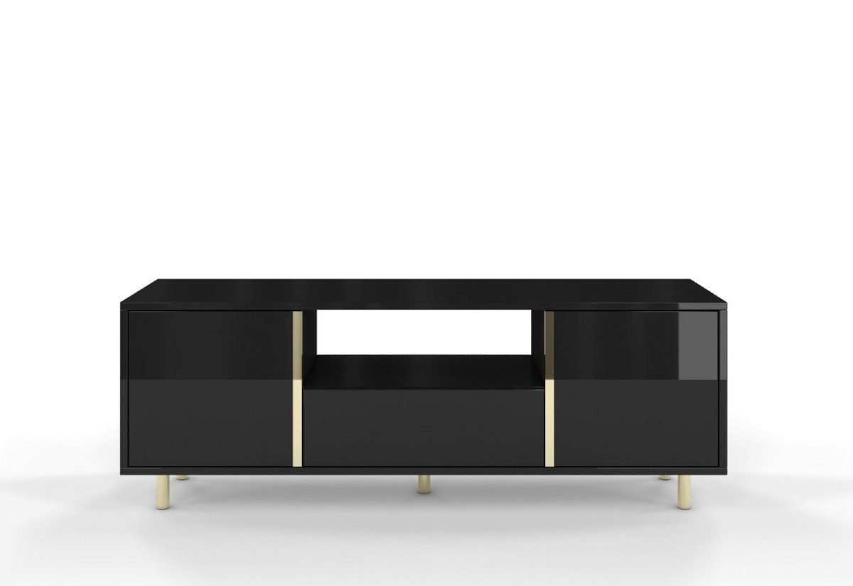Supermobel TV stolek CAROLINE, 140x46x40, černá lesk