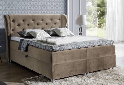Čalouněná postel boxspring PASITO + topper