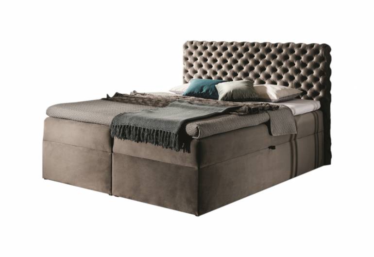 Čalouněná postel boxspring CHESTERFIELD + topper