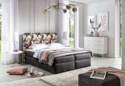 Čalouněná postel boxspring DIANA + topper