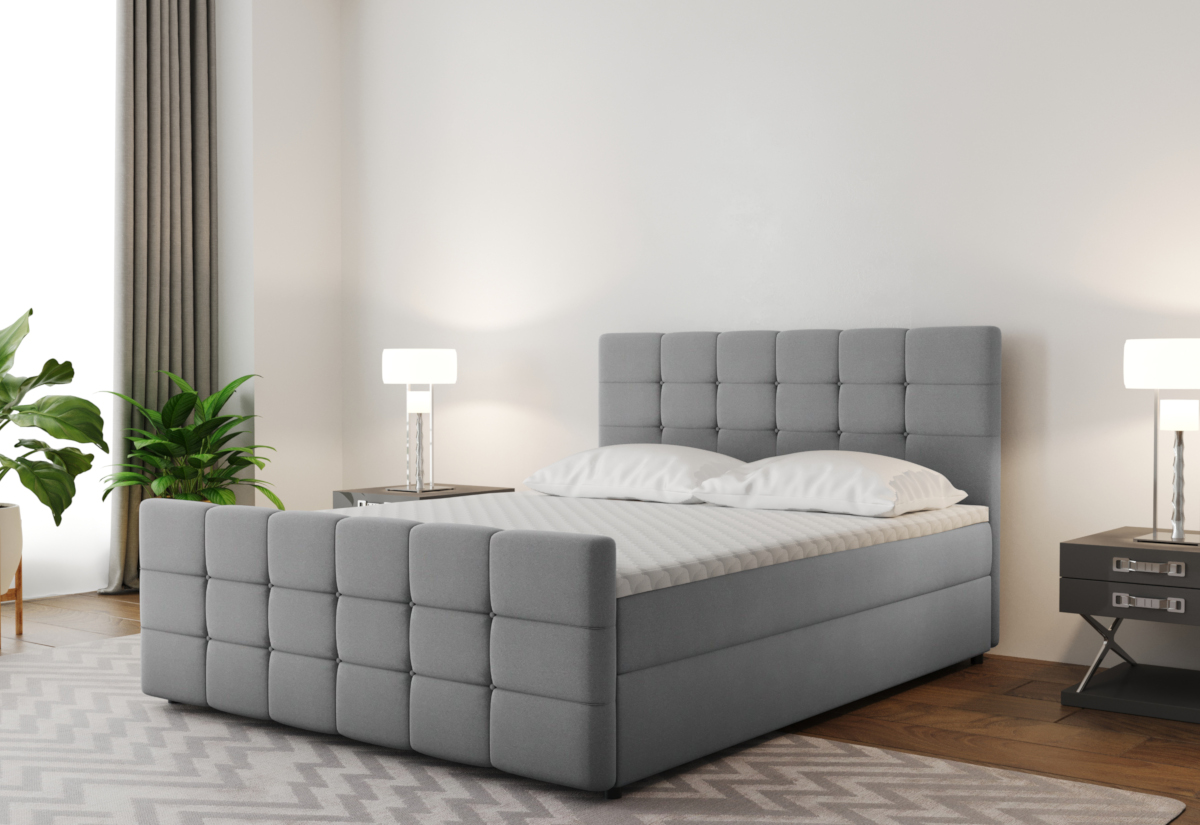 Supermobel Čalouněná postel boxspring MARIN + topper, 120x200, mat velvet 85