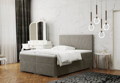 Čalouněná postel boxspring CASTEL + vrchní matrace