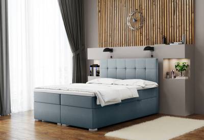 Čalouněná postel boxspring LINDT + topper
