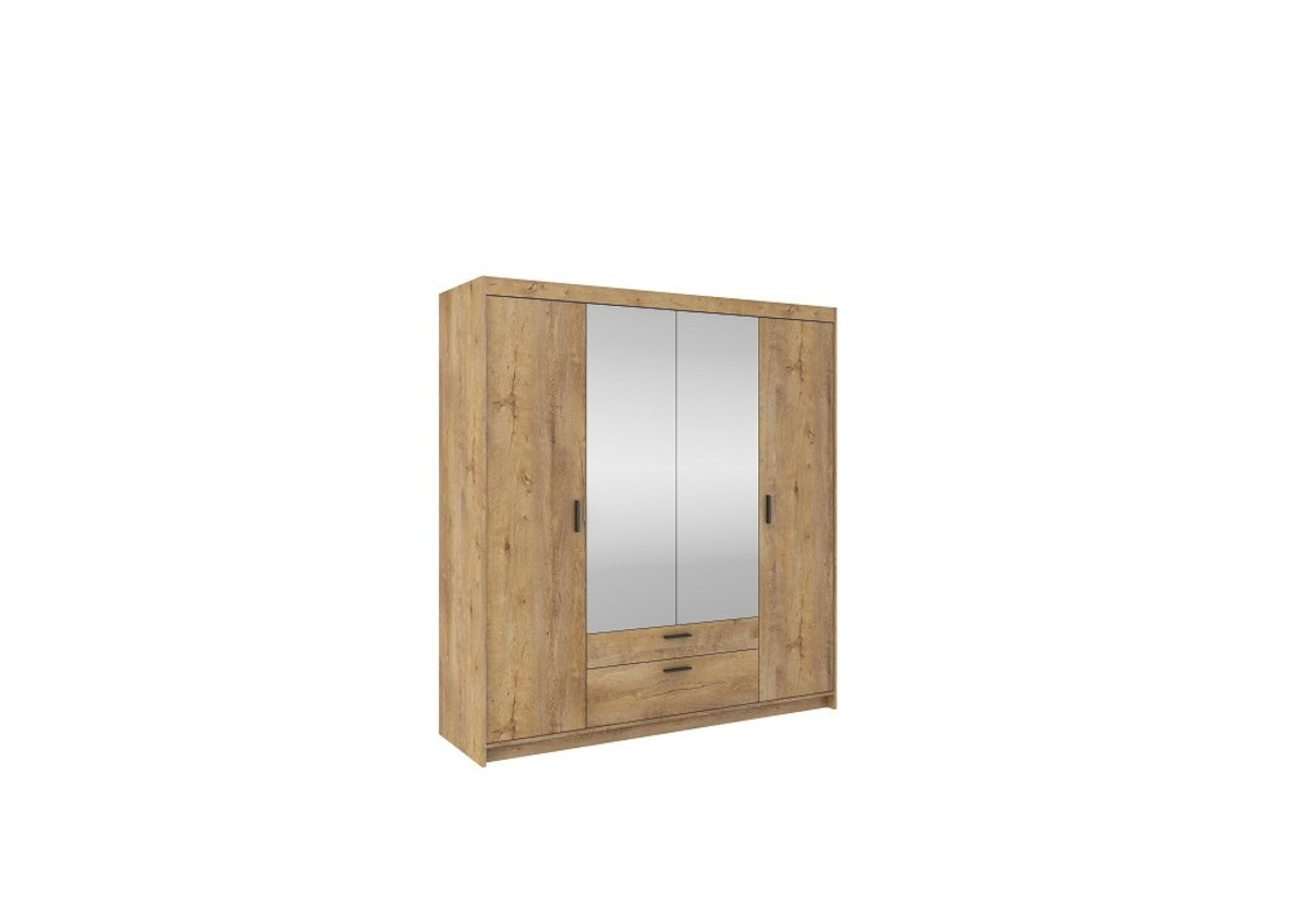 Supermobel Šatní skříň + zrcadlo ELENA 4D, 176x191x53, dub lefkas
