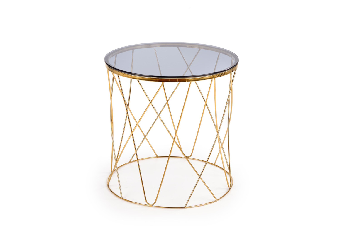 Supermobel Konferenční stolek SELENA, 55x56x55, zlatá/kouřové sklo