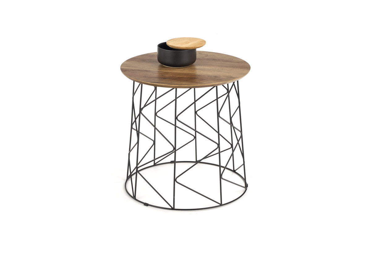 Supermobel Konfereční stolek MUSAKA, 50x50x50, ořech/černá