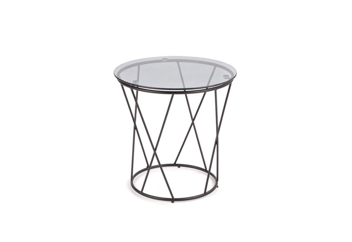 Supermobel Konferenční stolek MANILA, 50x50x50, kouřové sklo/černá