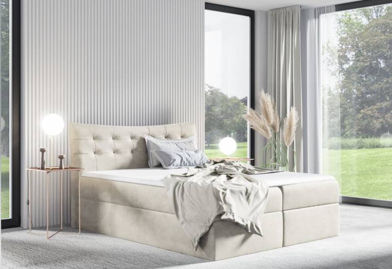 Čalouněná postel boxspring HAVANA + topper