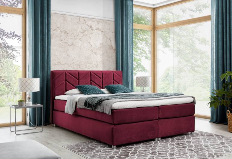 Čalouněná postel boxspring JODLA + topper