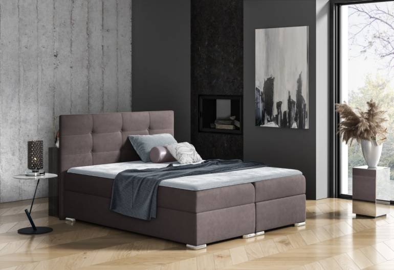 Čalouněná postel boxspring OFELIA + topper