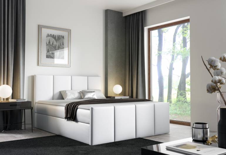 Čalouněná postel boxspring LARS + topper