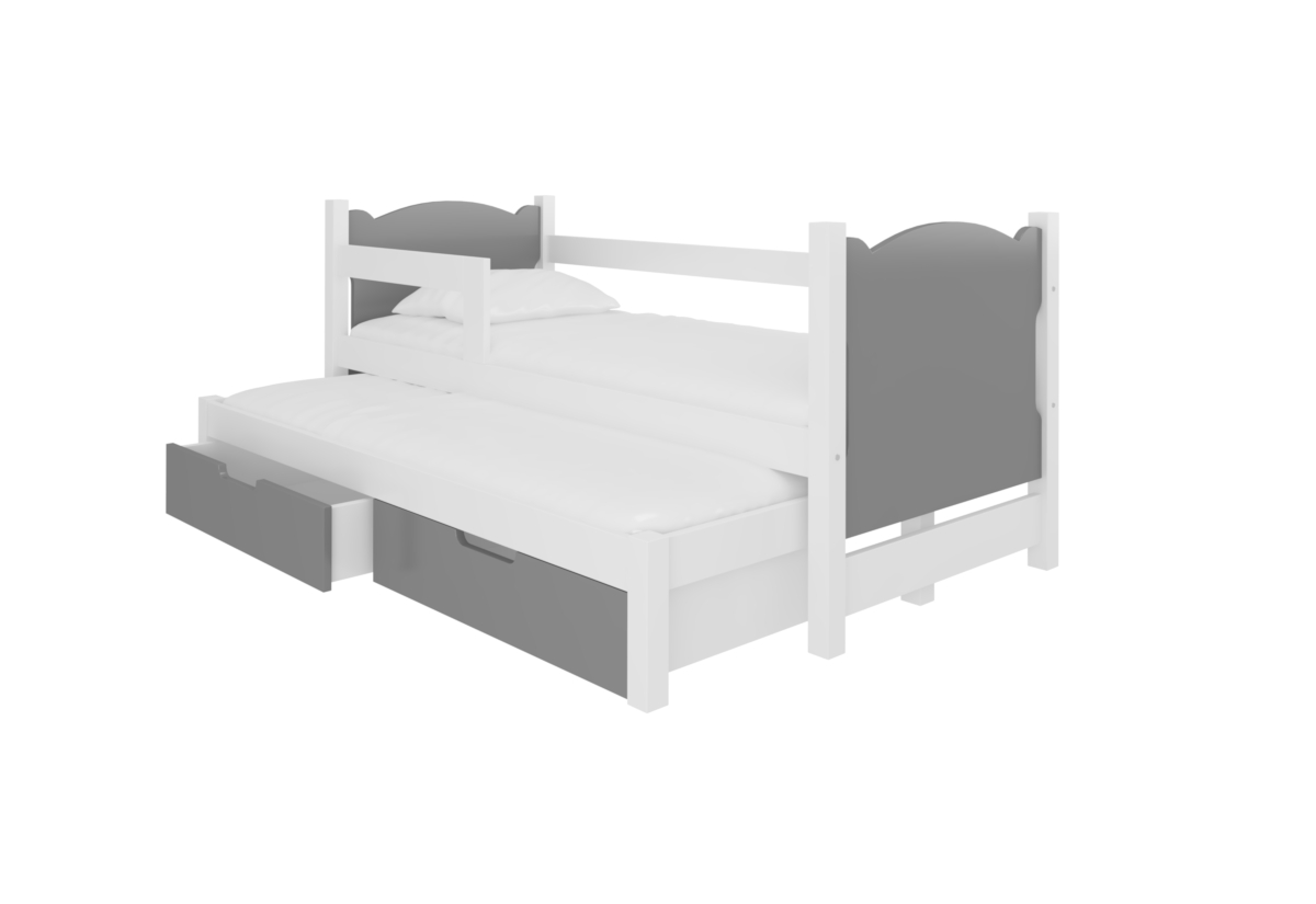 Supermobel Dětská postel CAMPOS, 180x75, bílá/šedá