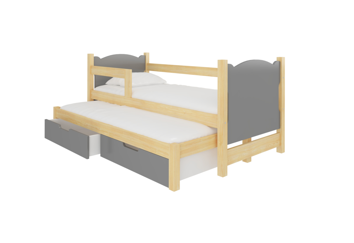 Supermobel Dětská postel CAMPOS, 180x75, sosna/šedá