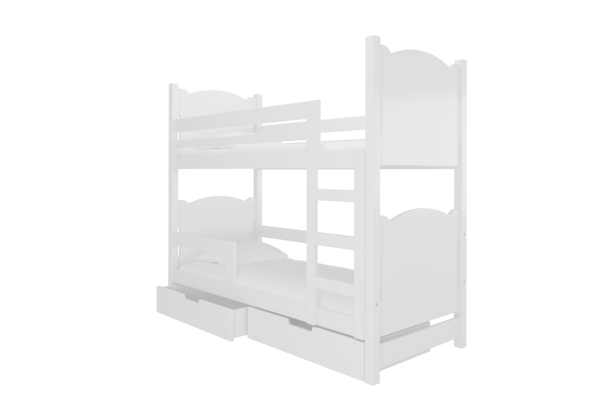 Supermobel Dětská patrová postel MARABA, 180x75, bílá